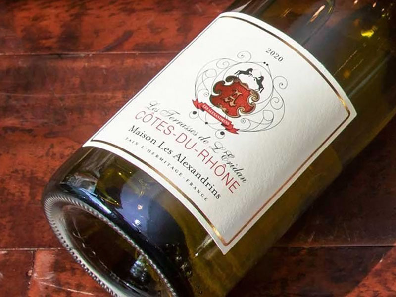 rượu vang les terrasses de l eridan côtes du rhône blanc