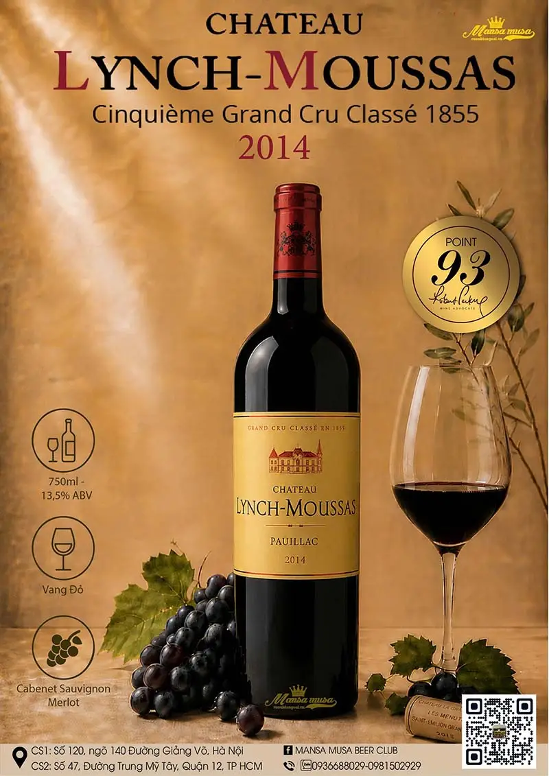 vang pháp chateau lynch moussas 2014