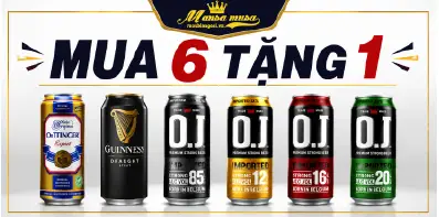 Bia nhập khẩu mua 6 tặng 1