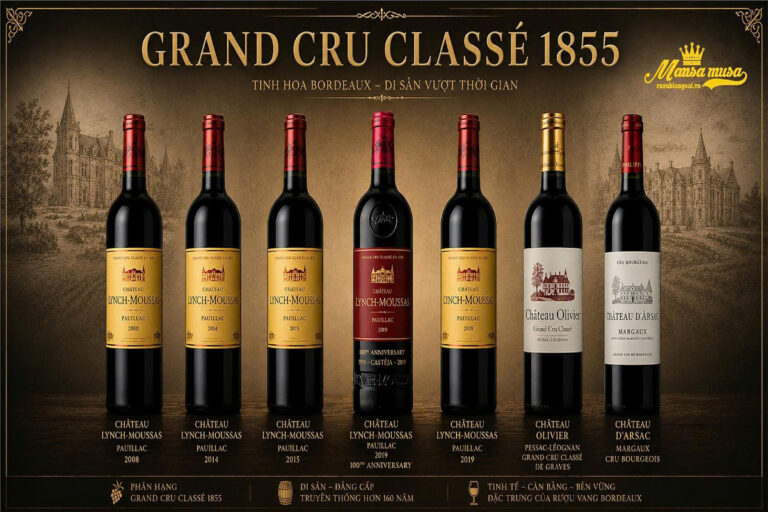 Vang grand cru classe 1855: Top vang Pháp đẳng cấp nhất