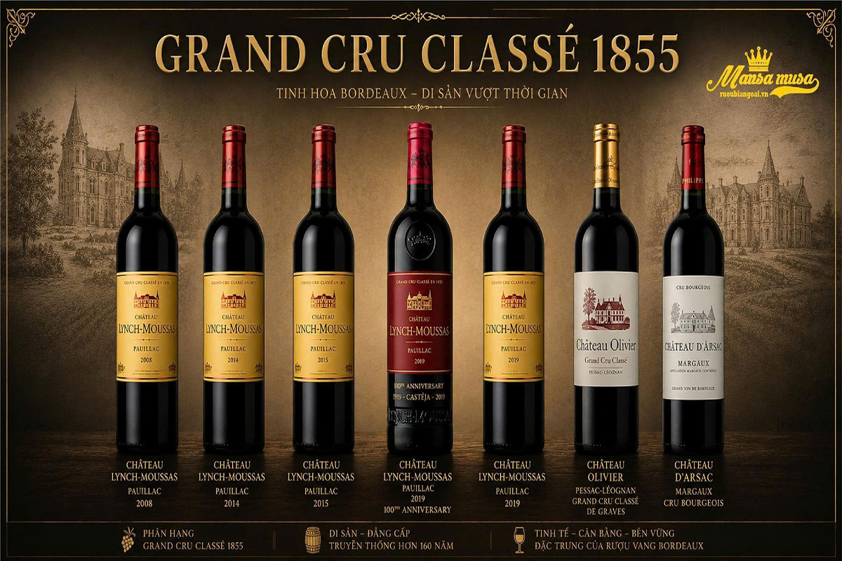 Vang grand cru classe 1855: Top vang Pháp đẳng cấp nhất